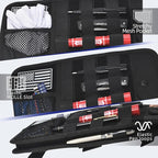 Molle Car Sun Visor Organizer, Car Accessories with Zipper Visor Storage Pouch & Glasses Clip, Molle Panel for Tactical Gears, Fits Most Vehicles, SUVs, Trucks(Black)