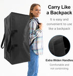 6 Pack Heavy Duty Extra Large Moving Bags W/Backpack Straps - Strong Handles & Zippers, Storage Totes For Space Saving, Fold 