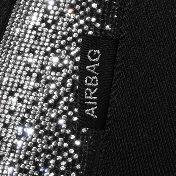 CAR PASS 3D Air Mesh Seat Covers for Cars, Bling Diamond Leather Foam Car Seat Covers for 2 Front Interior Sets, Automotive s