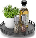 Nature Slate Lazy Susan Turntable for Table Top – 10” Round Slate Tray Organizer for Dining Table, Kitchen Countertop & Bar, 