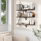 Axeman Floating Shelves for Wall, 16''W x 8''D Wood Floating Shelves Set of 2, 8 Inch Deep Rustic Wall Shelves for Bookshelf 