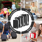 4 Set Compression Packing Cubes, Suitcase Organizer, Lightweight Travel Essentials, Compression Bags For Travel Accessories L