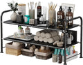 NETEL Under Sink Organizers and Storage,2 Tier Shelf Under Bathroom Sink,Cabinet Organizer with 8 Removable Carbon Steel Pane