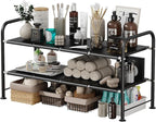 NETEL Under Sink Organizers and Storage,2 Tier Shelf Under Bathroom Sink,Cabinet Organizer with 8 Removable Carbon Steel Pane