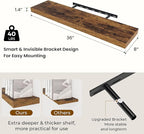 Dreamland 36 Inches Floating Shelves for Wall,8 Inch Deep Floating Shelves Set of 2, Large Display & Storage Shelf, Wall Shel