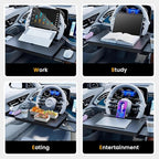 2-in-1 Extendable Steering Wheel Tray with Drawer Anti Slip Protective Adhesive - Adjustable Steering Wheel Desk for Laptop, Eating, Work and Writing - Fits Most Large SUVs,Trucks & Vans
