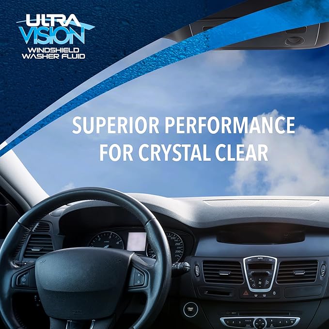 ULTRA 1PLUS Windshield Washer Fluid - Advanced Formula for Car Windshield Wiper Fluid Crystal-Clear Vision in Weather Conditi