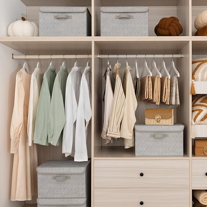 GRANNY SAYS Storage Baskets with Lids, Clothes Storage Boxes, Fabric Storage Bins, Keepsake Box, Closet Organizers and Storag