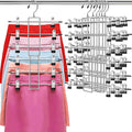 Pants Hangers with Clips,Space Saving Hanging Closet Organizer-6 Tiers Skirt Hangers with 360° Swivel Hook,Closet Organizer-C