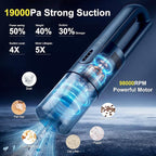Handheld Vacuum Cordless, 5-in-1 Car Vacuum Portable Cordless 30 Mins Rapid Rechargeable Hand Vacuum Brushless Motor 19000Pa 