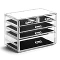 BINO THE MANHATTAN SERIES Acrylic Makeup Drawer Organizer-3 Large 2 Small Drawer | Clear Beauty Organizers and Storage| Cosme