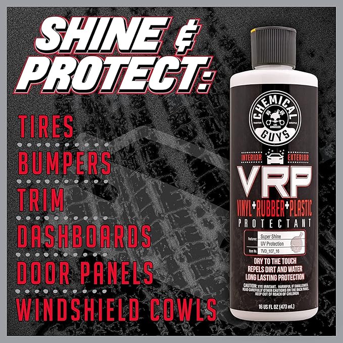 Chemical Guys VRP Vinyl, Rubber, and Plastic Dressing - Tire Dressing, Non-Greasy, Dry-to-the-Touch Shine for Tires, Trim, an