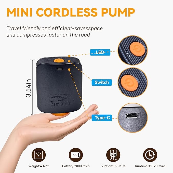Travel Vacuum Bags for Clothing with Rechargeable Cordless Pump,Vacuum Storage Bags,18 Pack Vacuum Bags,Compression Packing f