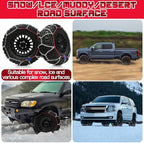 DEDC Auto Lock Snow Tire Chains,1Min Quick,4.5mm Enhance Manganese Steel Heavy Anti Skid Chain for Off Road SUV And Pickup Tr