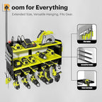 Spampur Power Tool Organizer, 15 Min Quick Assembly & Max 420lb Load by Heavy Duty Metal, 6 Slots for Cordless Drill with 4 O