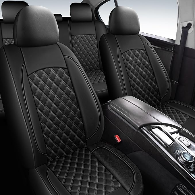 Car Seat Covers Full Set, Breathable and Waterproof Napa Leather Car Seat Cover, Interior Universal Fit for Cars, Sedans, SUV