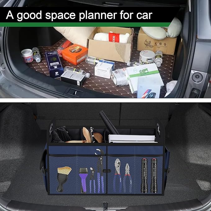 Femuar Car Trunk Organizer,Car Storage Organizer with 72L Large Capacity Waterproof Collapsible and 11 Pockets,Trunk Organize