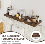 Fun Memories 12 Inch Square Floating Shelves 3 Pack - Wall Shelves with Invisible Brackets, Small Floating Shelves for Wall, 