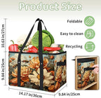 Reusable Grocery Bags Heavy Duty Shopping Bags Foldable Large Tote Bags with Long Handles & Hard Bottom