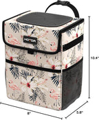 HOTOR Car Trash Can - Leak-Proof Car Organizer and Storage Bag for The Back/Front/Console of Any Cars,Sedans, SUVs & Trucks Easy-to-Install Car Accessory Interior, Flamingo Print