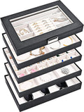 ProCase 5 Layers Stackable Jewelry Tray Box, Stackers Jewelry Trays for Dresser Drawer Storage, Jewelry Organizer Case with L