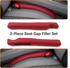 Car Seat Gap Filler - 2 Pack Premium Leather Console Blockers for Cars, Trucks & SUVs - Adjustable 1.4-2.4 Inch Width - Prevents Items Falling Between Seats (Wine)