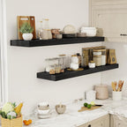 55 Inch Floating Shelves, 12" Deep Floating Shelf Wall Mounted, 55" Wall Shelves, Rustic Deep Bookshelf, Extra Deeper & Thick