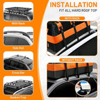 Car Rooftop top Cargo Carrier 21 Cubic feet 100% Waterproof Heavy Duty PVC for All Cars with/Without Rack, Includes Anti-Slip Mat, 10 Reinforced Straps, 6 Door Hooks, Luggage Lock