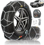 Auto Fixing Snow Chains for Pickup Trucks & SUVs Off-road, Heavy Duty Quick Fit & Easy Installation Snow Tire Chains, Portabl