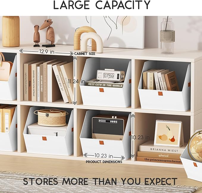 Homsorout Fabric Closet Storage Cubes - 8 Pack Square Storage Bins with Dual Handles for Clothes, Towels, Toys, Cube Storage 