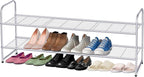 KEETDY 2-Tier Long Shoe Rack for Closet Shoe Organizer for Entryway, Metal Stackable Shoe Storage Shelf for 18 Pairs Sneakers