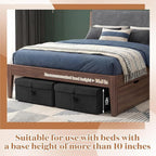 Geelin 4 Pcs Under Bed Storage with Wheels 10" High Underbed Containers with Lids Large Rolling Under Bed Organizer with Hand