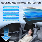 Sunsdrew 8PC Window Shades for Tesla Model Y 2020-2025,Full Windshield Side Window Shades Cover for Model Y Accessories,Privacy&Cooling for Camping,Travel,Heat&UV Blocking