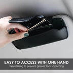Car Sunglasses Holder for Car Visor Vegan Leather Auto Eyeglass Case with Clip Automotive Interior Visor Accessories