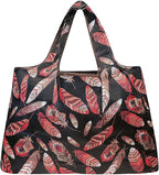 allydrew Large Foldable Tote Nylon Reusable Grocery Bags, 6 Pack