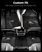 3W Floor Mats Fit for Honda Odyssey 2026 2025-2018, TPE All Weather Custom Fit Floor Liner 1st, 2nd 3rd Row Car Mats,Black