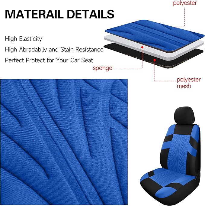 Pariitadin Car Seat Covers Full Set, Washable and Breathable Premium Cloth Automotive Vehicle Seat Cover for Car Interior, Un