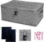 Locking Game Toy Storage Organizer Lock Box Toy Storage Bins Game Toys Storage Bags with 2 Drawstring Bags, Large capacity 15