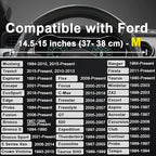 West Llama Car Steering Wheel Cover for Ford Escape,Explorer,Fusion,Focus,Bronco,Transit,Edge(Diamond Quilted - Black+Gray- S