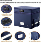 DocSafe File Box with Lock,Multi-Layer Fireproof Document Box Collapsible File Storage Organizer with Pockets/Handle,Large Po