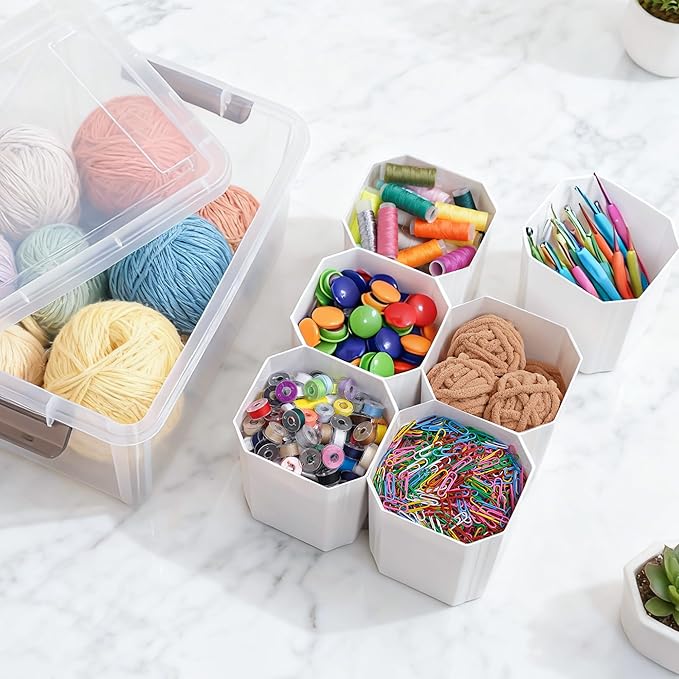 Citylife 17 QT Plastic Storage Bins Clear Storage Box with Lids Multipurpose Stackable Storage Containers for Organizing Tool