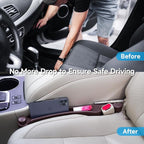 Car Seat Gap Filler Set of 2, 3IN1 Seat Side Gap Filler Plug with Storage Slot & Hook Function, Soft Foam Universal Fit Car SUV Truck Fill Gap Between Seats Console Organizer（Narrow Deep Brown）