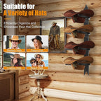 Cowboy Hat Rack, Cowboy Hat Holder Wall Mount Holds up to 4 Hats, Wooden Western Rustic Metal Cow boy Hat Hanger with Arrow S