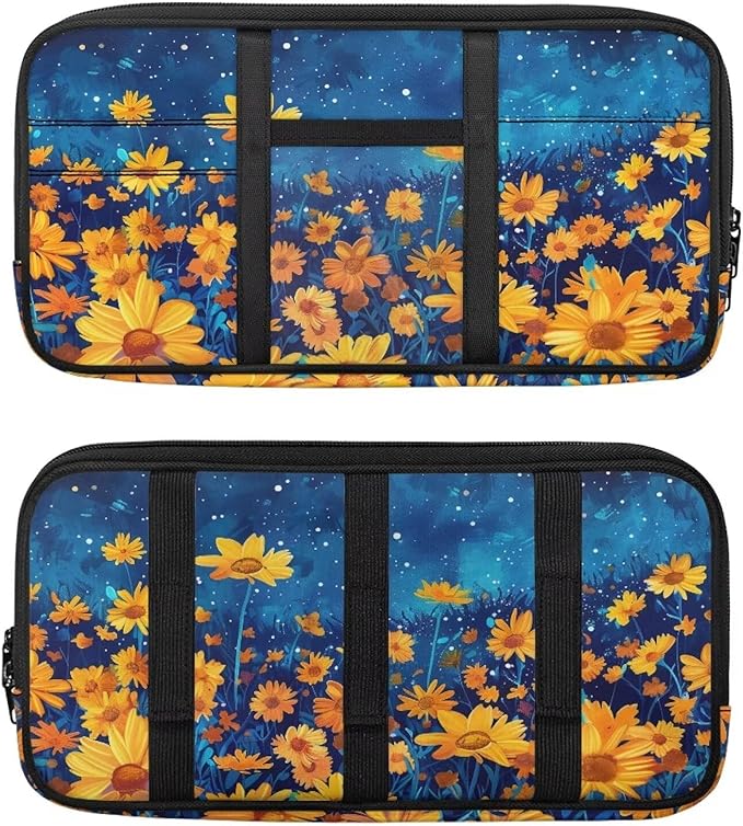 Sunflower Car Sun Visor Organizer, Small Auto Visor Storage Organizer, Vehicle Multi-Pocket Document Holder for License, Card, Pen, Sunglasses Elegant Cars Accessories