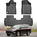 Floor Mats for Toyota Highlander 2008 2009 2010 2011 2012 2013 Non Hybrid, All Weather TPE Floor Liners, 3D Waterproof Custom Fit Car Accessories, Front & Rear Row Anti-Slip Mat Set