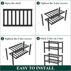 Smiry Bamboo Shoe Rack for Closet, 4 Tier Small Wooden Stackable Shoe Organizer, Free Standing Shoes Storage Shelf for Entryw
