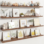 Fun Memories Picture Ledge Shelf, Floating Shelves Set of 4, 48 Inch Picture Shelves for Wall with Ledge, Large Nursery Book 