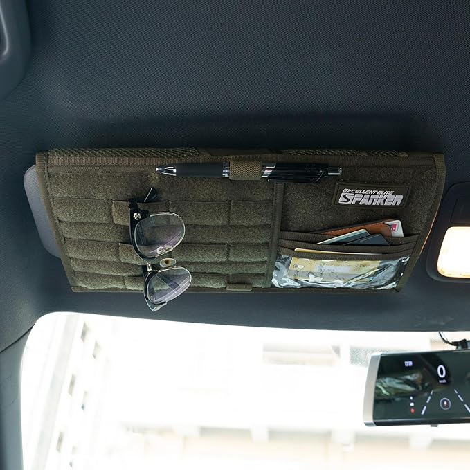 EXCELLENT ELITE SPANKER Tactical Visor Panel Organizer for Pickup F150 Large Molle Vehicle Sun Visor Holder Car Sunshade Storage Pouch