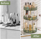 shuang qing Rotating Makeup Organizer for Vanity, High-Capacity Skincare Clear Make Up Storage Perfume Organizers Cosmetic Dr