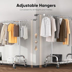 HOKEEPER Clothing Racks Heavy Duty Clothes Rack Adjustable Garment Rack for Hanging Clothes, Portable Coat Rack with Lockable